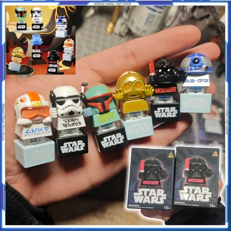 Disponibili: Keycaps Originali Star Wars Blind Box - Boba, Darth, Stirmtroopiy, Luke, R2 D2, C 3po - Figure Anime, Regali Trendy per Desktop, Giocattoli