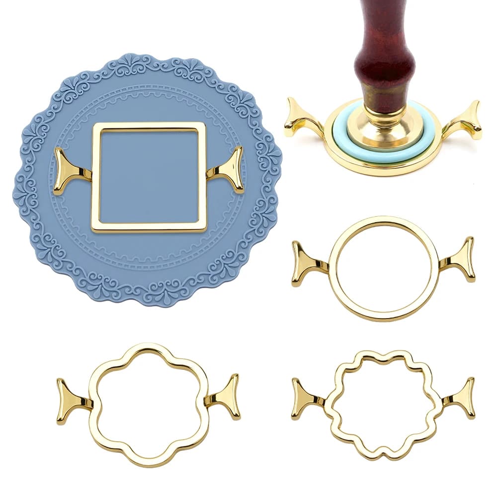 1 Inch Metal Wax Seal Molds 5PCS Fix Shapes with Silicone Mat Sealing Wax Kit for Gift Wrapping Card Decoration DIY Scrapbook