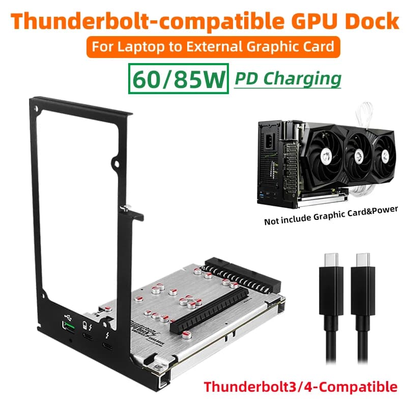 TH3P4G3 Thunderbolt 4 3 GPU Dock a scheda grafica PCIe per laptop a scheda video esterna adatta USB4 per MacBook Notebook PD 60 85W