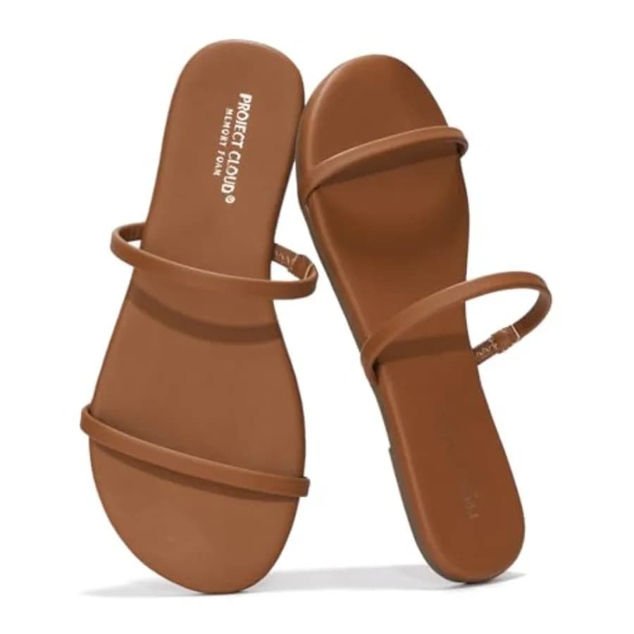 Infradito da Spiaggia Estive per Donna 202 - con Soletta in Memory Foam e Pelle Eco-Sostenibile - Antiscivolo e Leggere