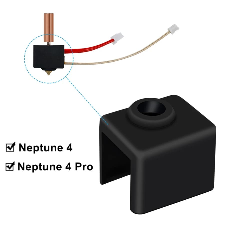 Silicone Socks for Elegoo Neptune 4/ 4 Pro Heater Block Kit, 1~10 pieces wholesale 3D Heaterblock printer for Neptune4 parts
