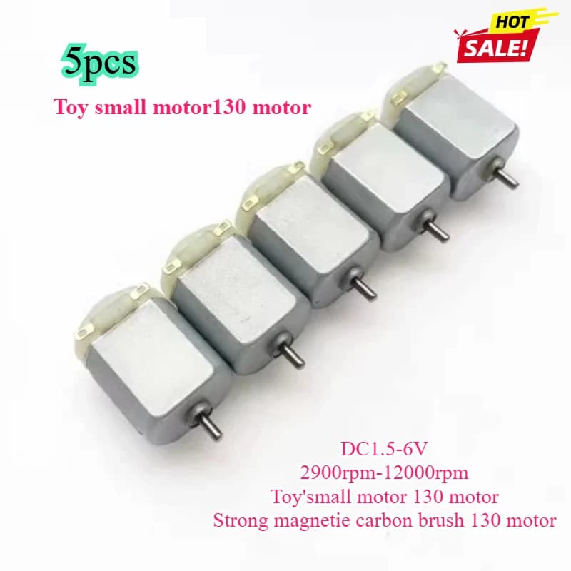 5 pz Forte magnetico, silenzioso coppia elevata 130 micro motore giocattolo DC 1.5-6 V 12000 giri/min ventola spazzola di carbone FAI DA TE sperimentale 4WD motore