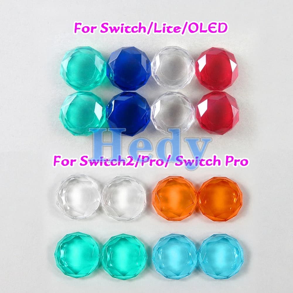 2PCS Per NS Switch 2 Joy Con Pro Joystick di Cristallo Thumb Grip Caso Della Copertura di Cristallo Analogico Stick Caps Per Nintend Switch/Lite