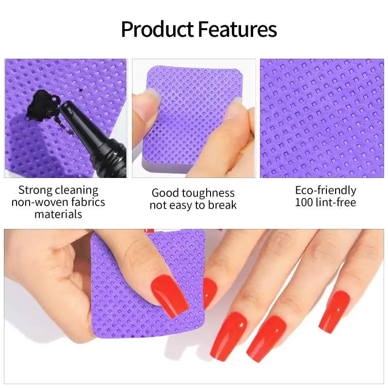 Cotton Lint-Free Nail Polish Remover Cotton Wipes UV Gel Tips Remover Cleaner Paper Pad Nails Polish Art Cleaning Manicure Tools