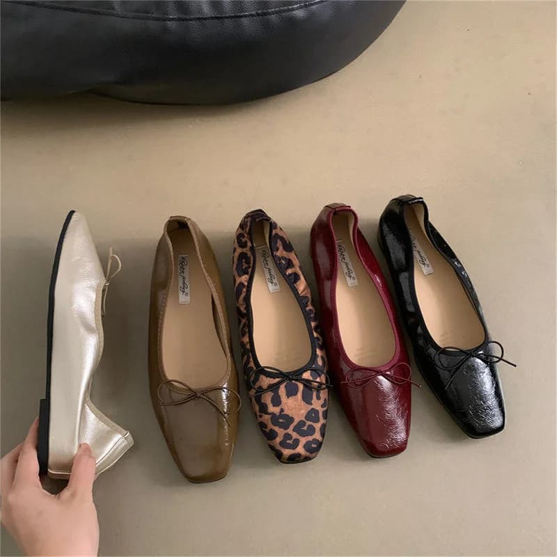 Bailamos Women's Spring Dancers with Round Toe and Bow Toe, Foldable and Comfortable Shoes, Classic and Versatile