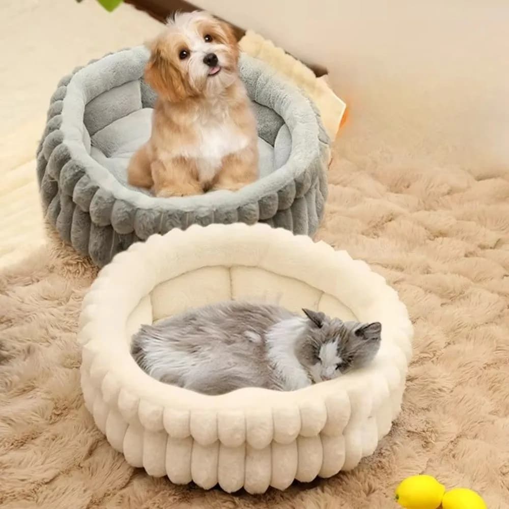 Letto per gatti portatile caldo e morbido per il sonno profondo Forniture per animali domestici Tappetino per dormire per cani caldo invernale Letto per cani rotondo accogliente invernale