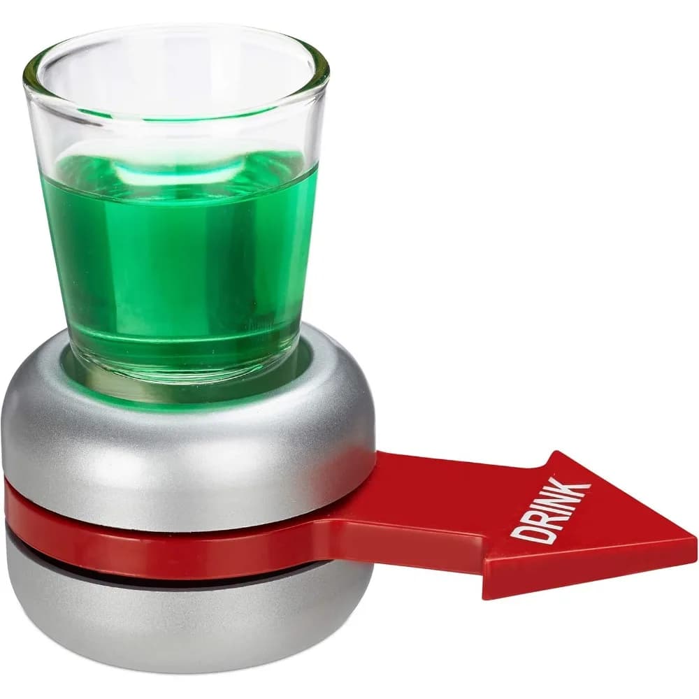 Gioco per bere relax, Spin The Bottle con freccia rossa e vetro, divertente bavaglio per feste, colpo per adulti, giochi per feste, giocattoli
