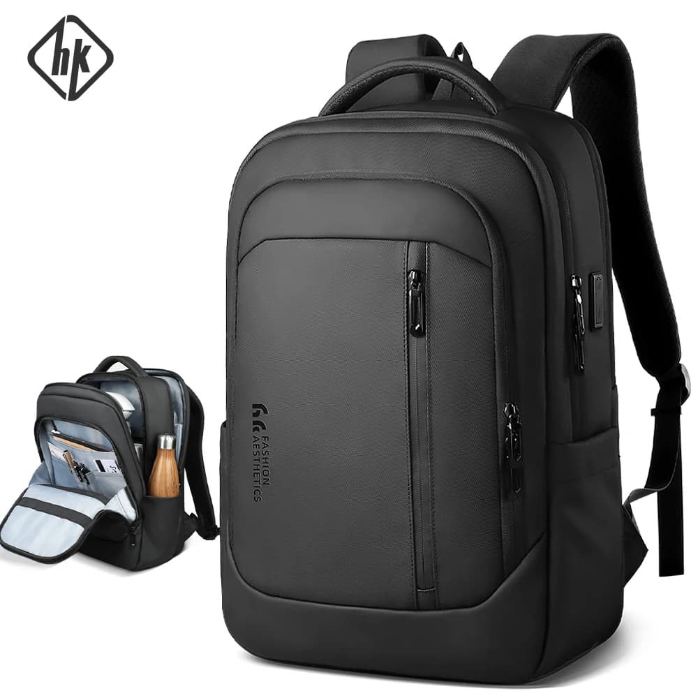 HK New Design Men's Travel Backpack Big Work Backpack Pendolarism Waterproof Backpacks Oxford 17 Inch Laptop Bags with USB