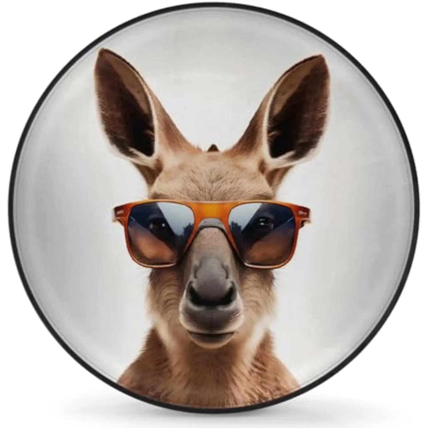 Funny Canguro Shaped Swivel Cover with Sunglasses, Waterproof in Polyester, SUV Wheel Protection and Truck