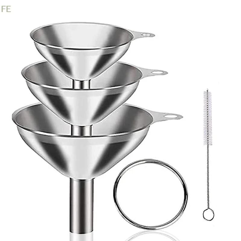 [F] Set di imboccagliatori da cucina in acciaio inossidabile, imboccagliatori in metallo per uso alimentare per riempire bottiglie, imboccagliatori piccoli per spezie e oli essenziali