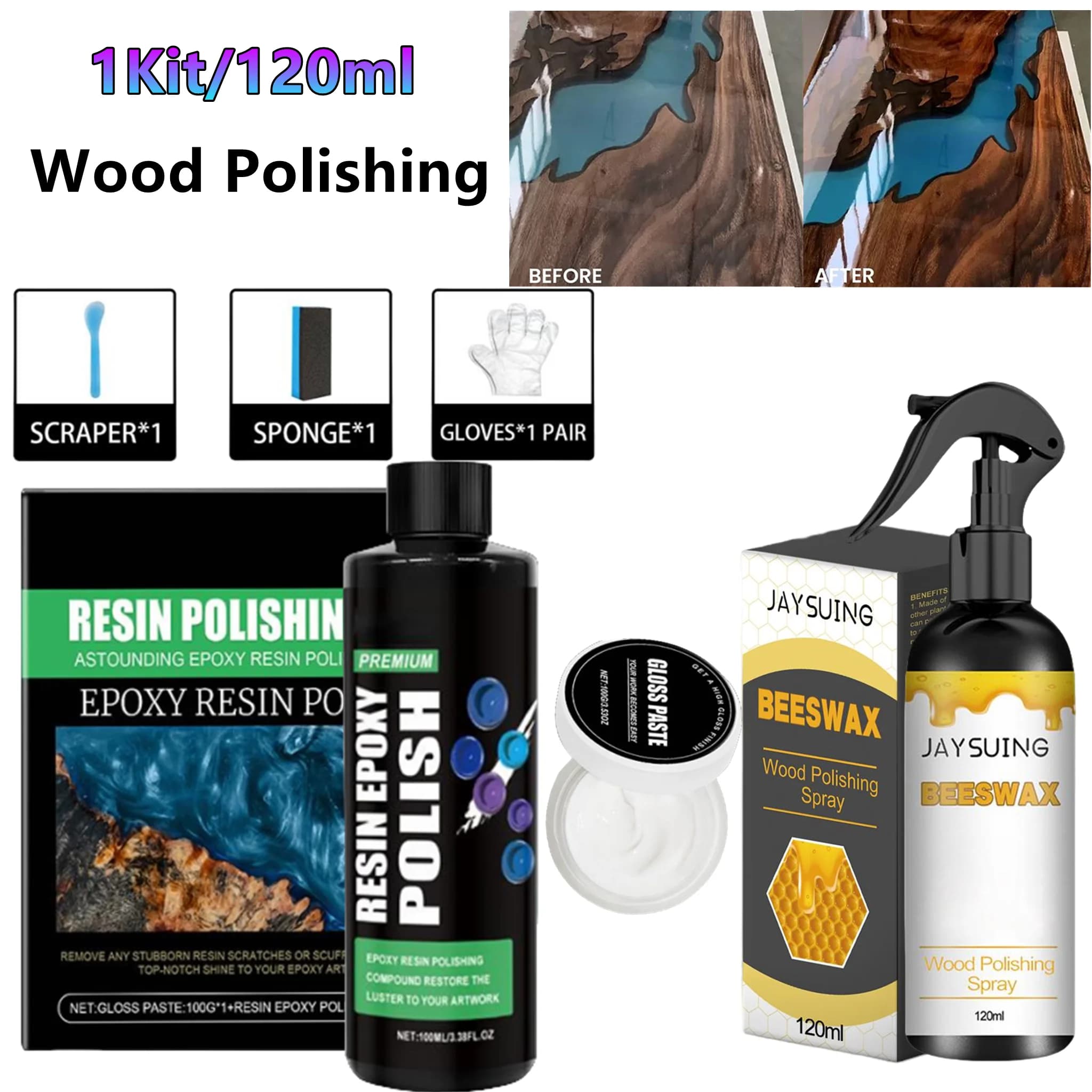 Kit per lucidatura della resina Composto per sfregamento multifunzionale Composto per lucidatura della resina Rimuovi graffi dai progetti epossidici per contatori
