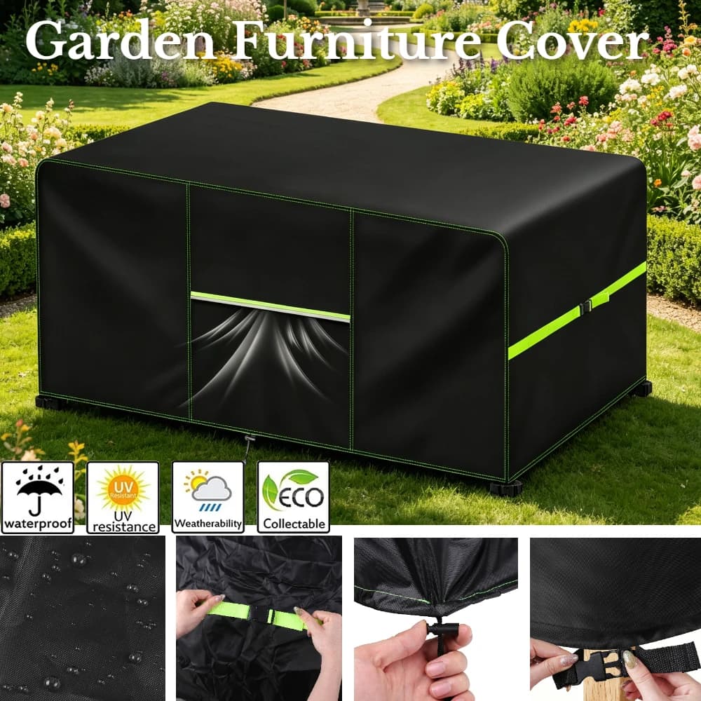 Coperture per Mobili da Giardino con Sfiato, Impermeabili, per Set Divano, Tavolo e Sedie in Rattan da Esterno, Protezione Antipolvere per Mobili