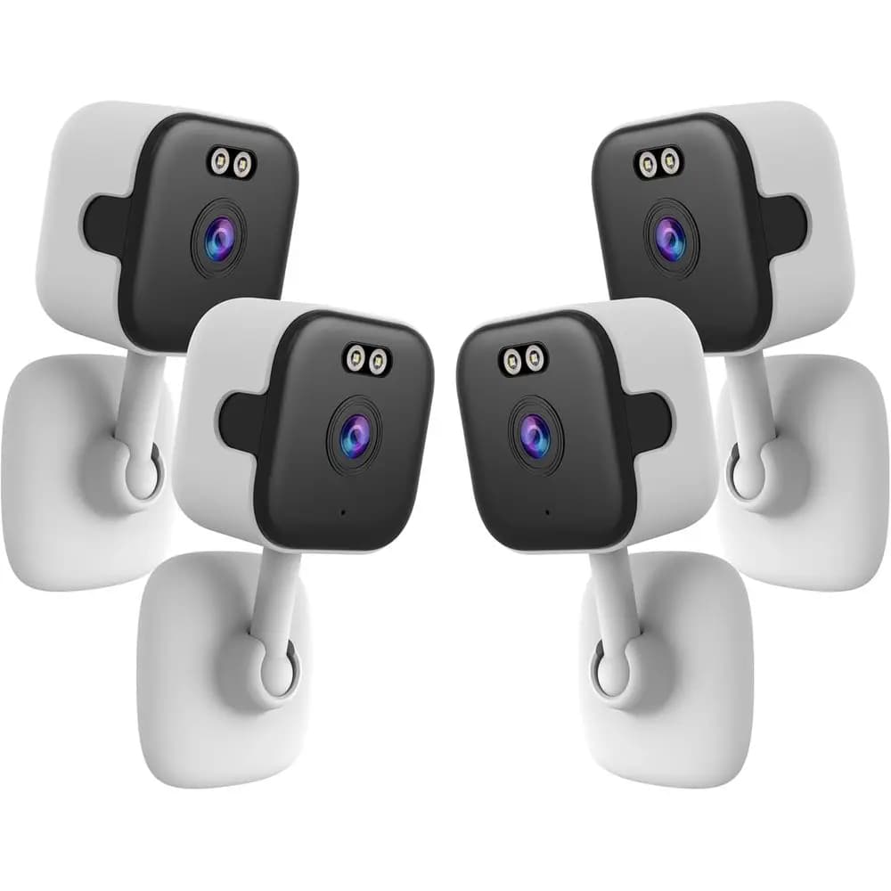 Set di 4 Telecamere di Sicurezza Interne 2K, Wi-Fi 5GHz, Monitoraggio Bambini/Anziani/Animali, Registrazione 24/7, Compatibile con Alexa, Supporto RTSP/ONVIF
