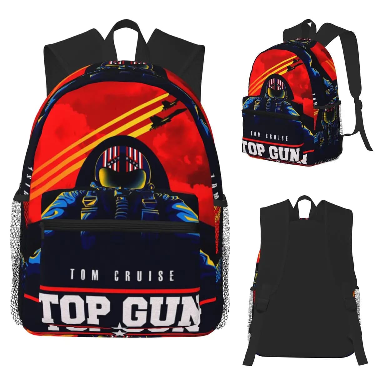 Top Gun Tom Cruise Maverick Zaino per studenti Borsa da scuola Zaino da viaggio per escursionismo per uomo Donna Borse a tracolla per libri alla moda
