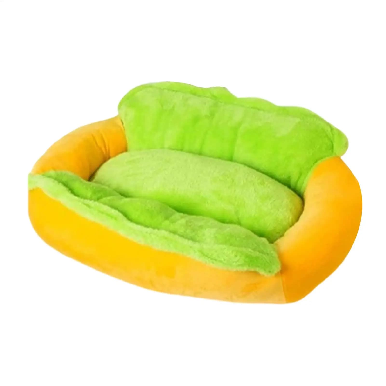 Comfort Dog Bed Food Shape Non-slip Plush Cushion Removable Washable Fine Fiber Calming Dog Bed For Small Breed Puppy Kitten