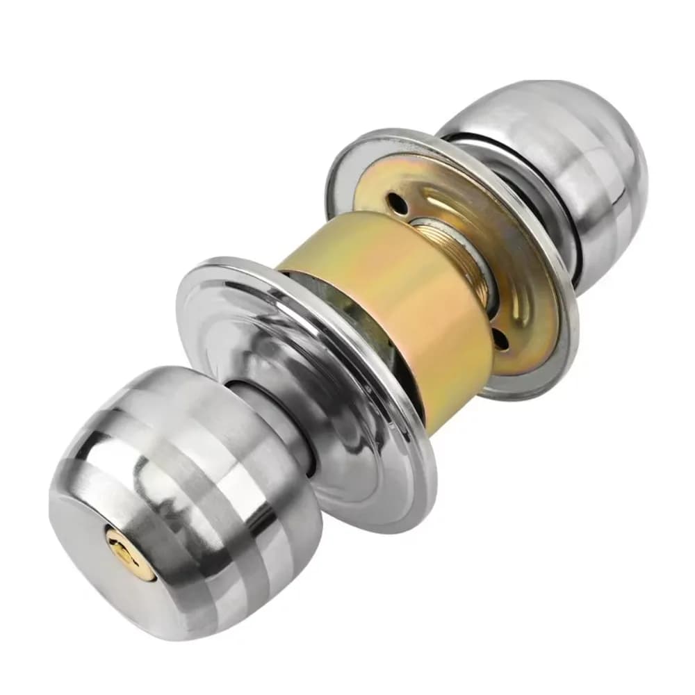 Hardware per porta Maniglie per porte Maniglia per porta Accessori per serratura in acciaio inossidabile Serratura a rotazione rotonda con chiavi Serratura interna Camera da letto