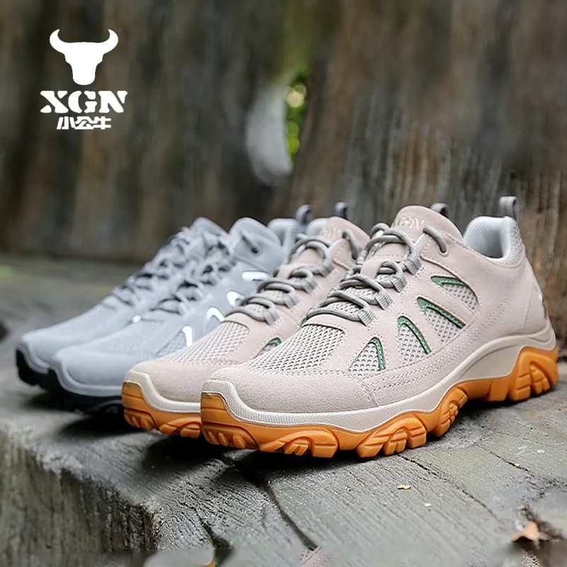 XGN Scarpe da trekking in pelle bovina Stivali da caccia impermeabili da uomo Stivali da viaggio tattici da combattimento nel deserto Scarpe da ginnastica da trekking casual alla caviglia