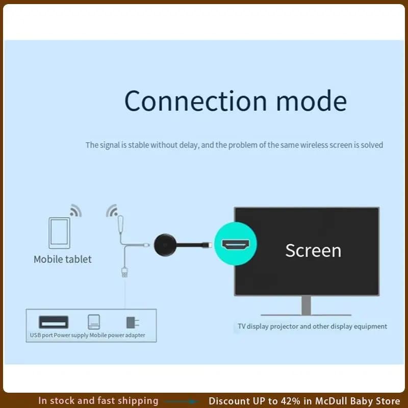 Adattatore display wireless Schermo WiFi Mirroring Media Ricevitore in streaming per telefono/PC/tablet per visualizzare il proiettore TV Durevole