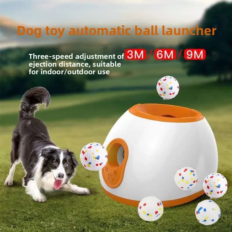 lanciatore per animali domestici per cani macchina per palline per cani giocattolo interattivo lancio di palline da tennis macchina da lancio automatica cane di grandi dimensioni