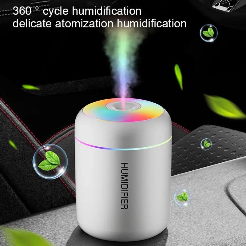 USB Humidifier with LED, Cold Fog Arms Diffuser from Desk, Essential Oil Purifier for Home and Bedroom
