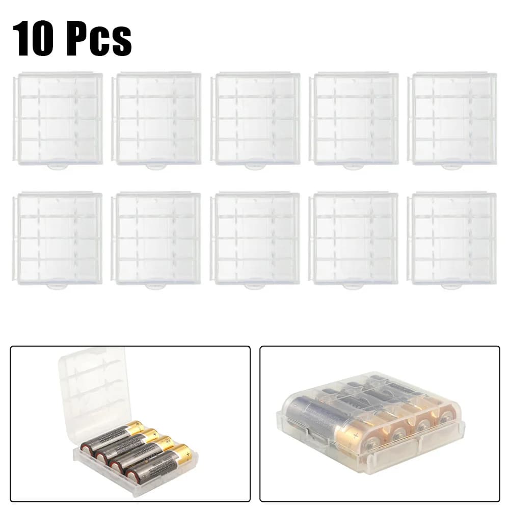 10 X Custodia protettiva in plastica per batteria Supporti per coperchio Scatola di immagazzinaggio batteria AA/AAA Organizzatore per contenitori per batterie 4xAA 5xAAA