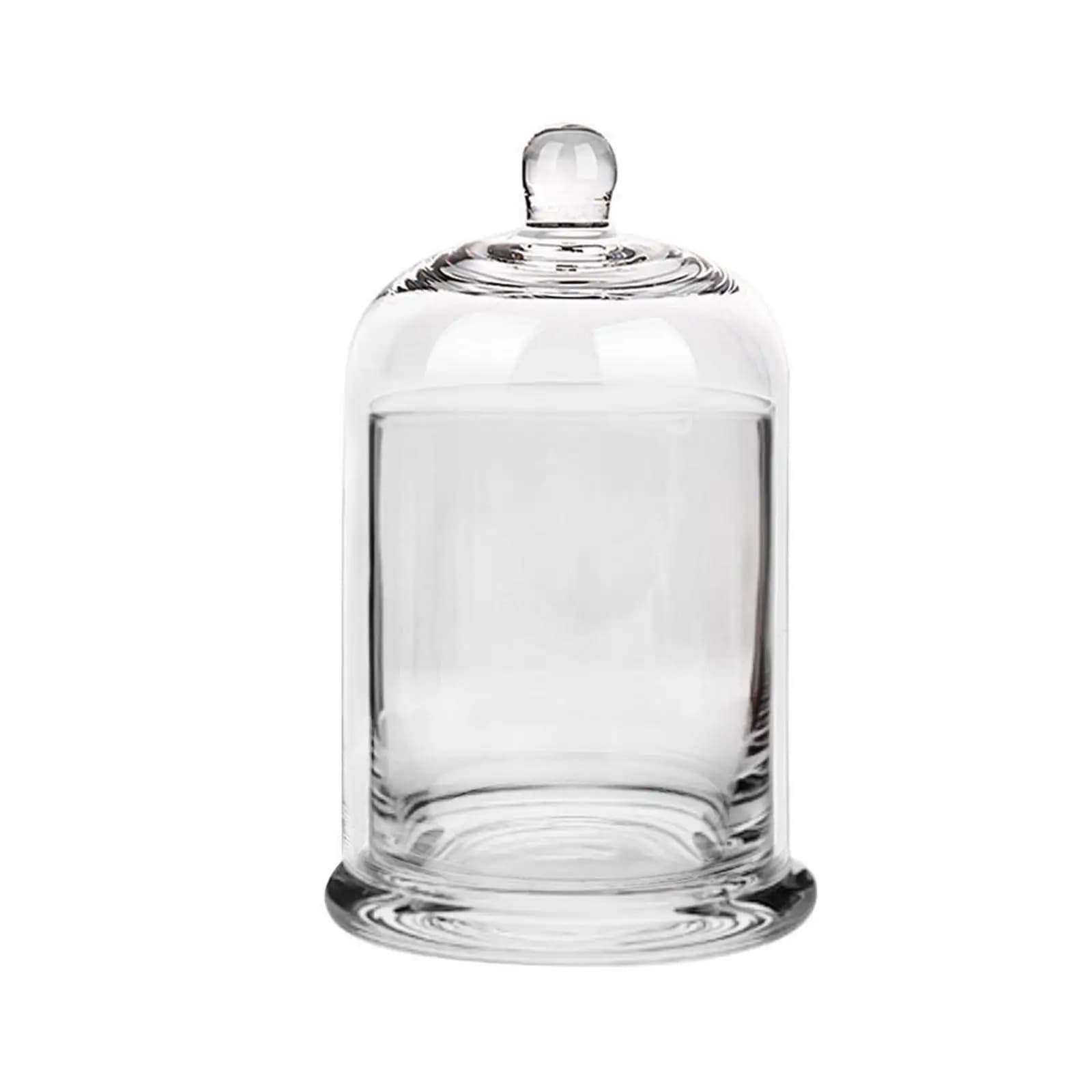 Campana di Vetro Espositiva per Candele, Supporto per Matrimoni, Campana a Campana per Pietre Aromatiche, Mini Torte, Luci Fatate, Noci, Frutta