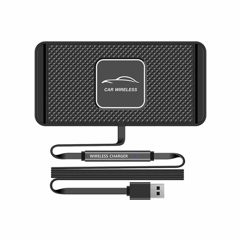 Tappetino Caricabatterie Wireless per Auto in Silicone Antiscivolo per iPhone 17 16 15 14 Pro Max Samsung, Caricatore Rapido Wireless per Telefono da Auto
