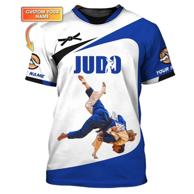 Judo Fans 3D Print Funny T-shirt For Men Fitness Train Loose Round Neck T Shirts Japanese Jiu-Jitsu Fashion Trend Custom Tee