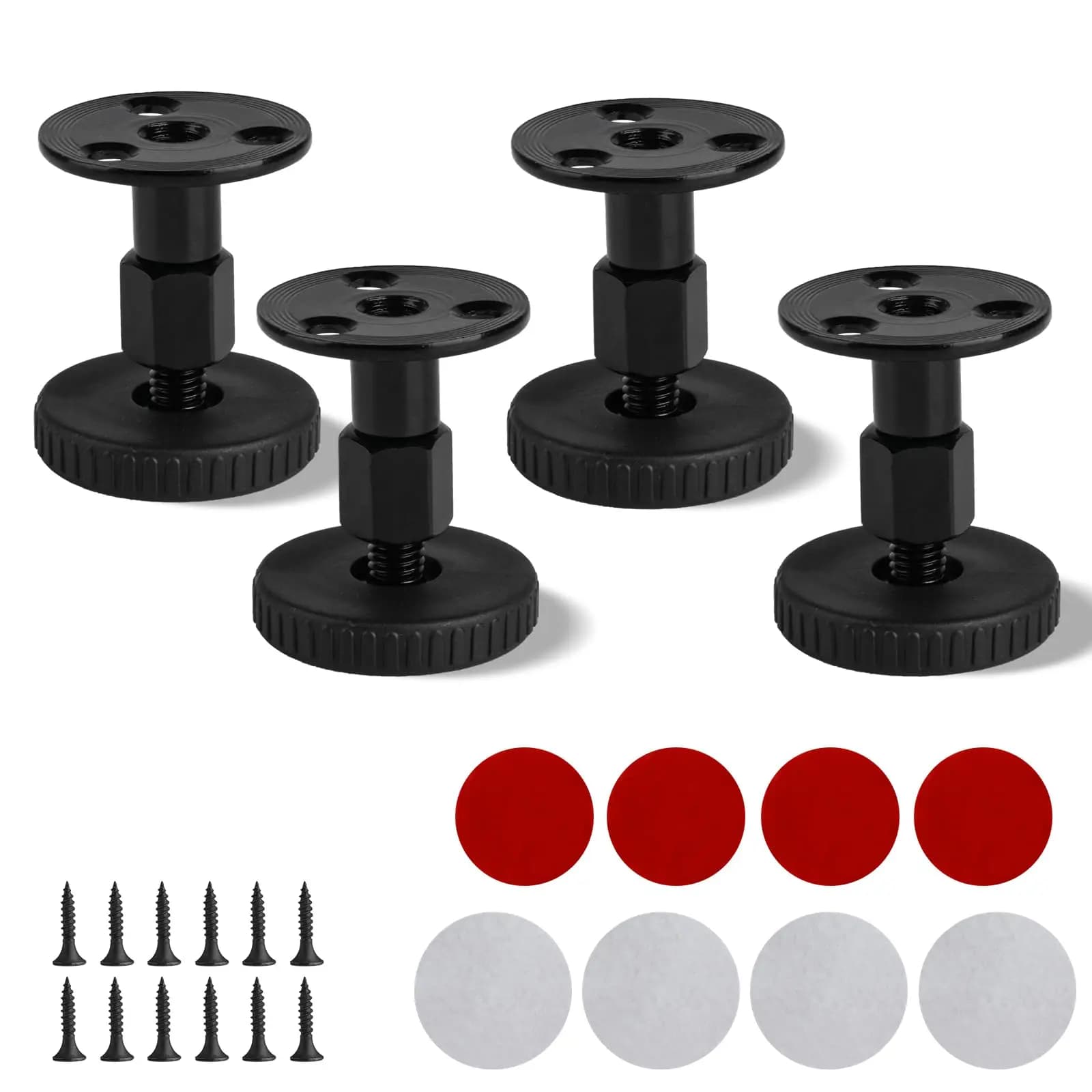 Confezione da 4 piedini per mobili regolabili (27-64 mm) - Gambe livellanti per divano/tavolo/armadietto, perforabili