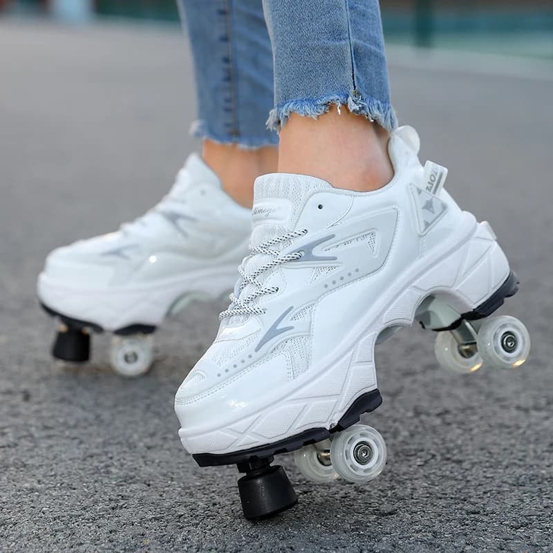 Pop-up roller skates with brake, high automatic folding shoes, ideal gift for boys, girls and teenagers