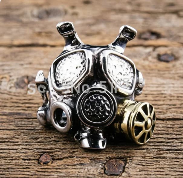 Steampunk maschera antigas anello respiratore respiratore macchinari Skull Smokehelmet Oddities Daleks Apocalypse Punk Jewelry