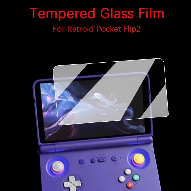 Pellicola Protettiva in Vetro Temperato 9H HD per Retroid Pocket Flip2, Resistente ai Graffi, per Console Retroid Flip 2 RPF2