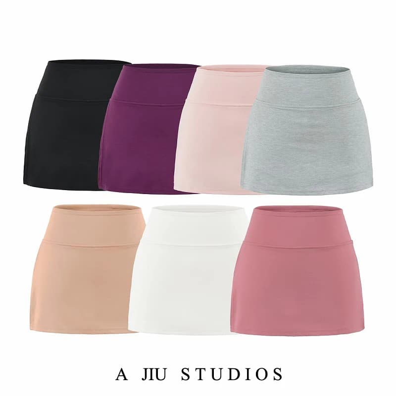 Gonna a vita alta a trapezio da donna, estiva, elasticizzata, modellante, con spacco laterale, gonna a mezza lunghezza, pantaloncini sexy a vita alta per ragazza, stile Pure Desire
