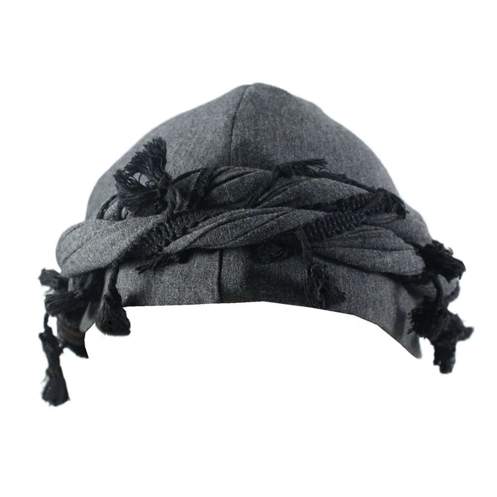 Cappello Turbante da Uomo con Nappe e Bordi Sfrangiati, Stile Punk, Doppio Strato, Berretto Intrecciato, Copricapo per Escursionismo