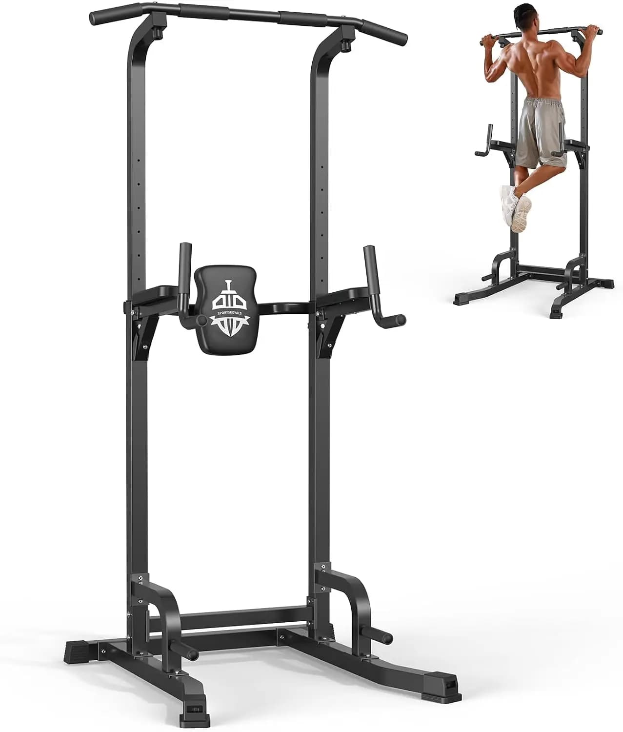 Free Standing Pull Up Bar, Power Tower for Home Gym Training | Sturdy Free Standing Workout Station for Pull-Ups, Dips, Leg Rais