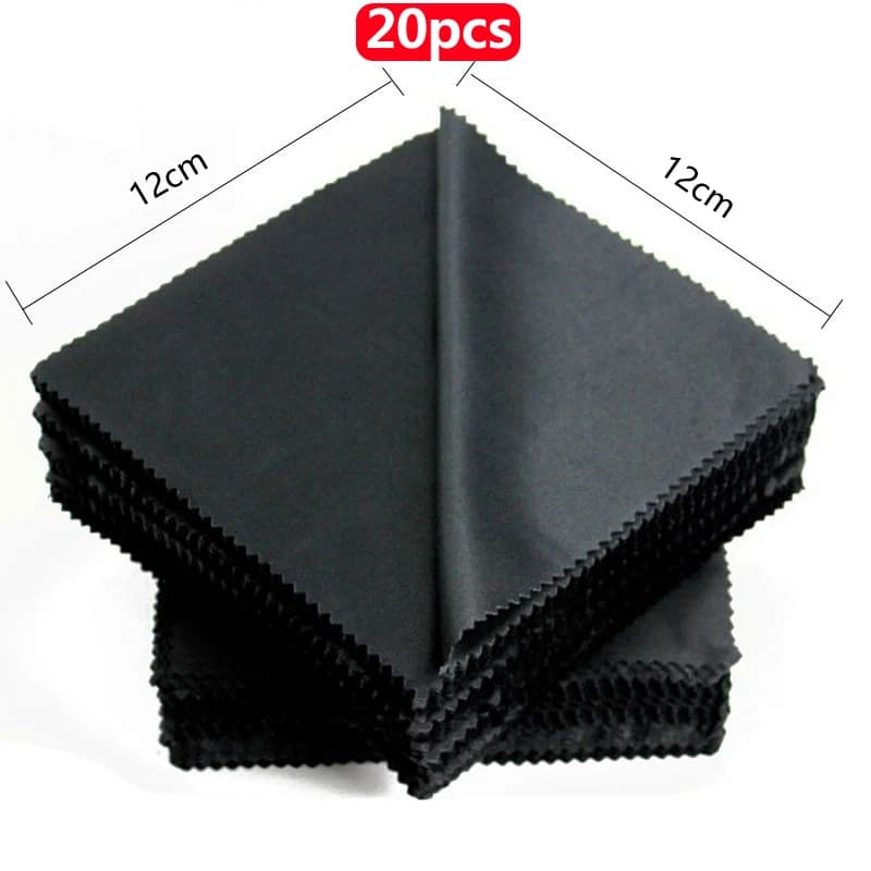 1/20/100/300 pz/lotto Nero In Microfibra Occhiali Da Sole Occhiali Panno Per La Pulizia 13*13 cm Occhiali Occhiali Pulito Lenti panno Accessori