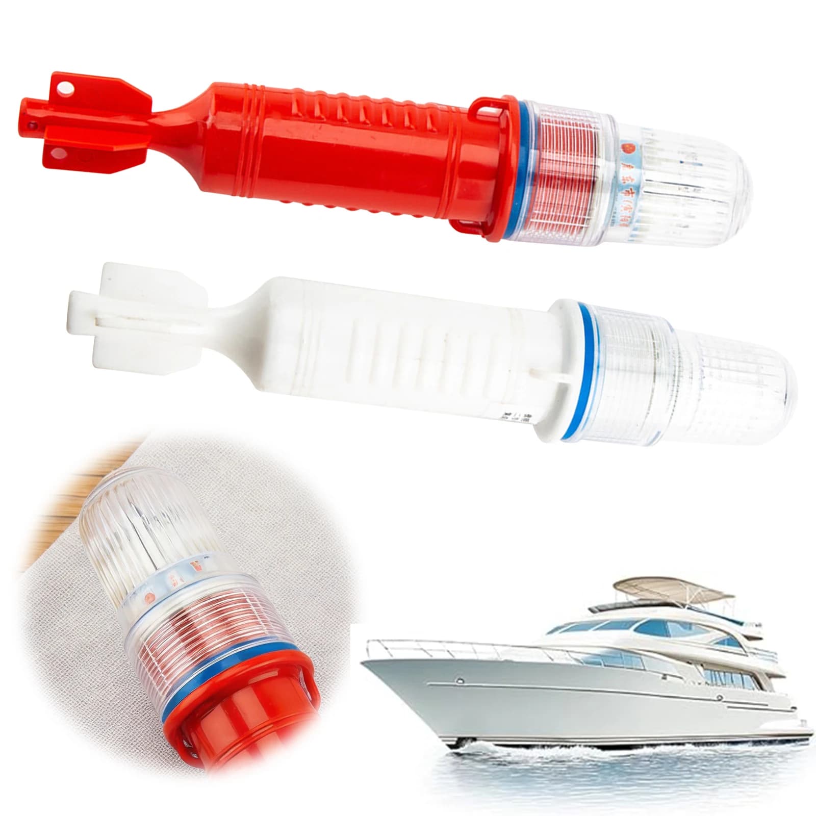 Marine Emergency Signal Lights IP65 Waterproof LED Boat Flares LED Fishing Light for Boating Fishing Nets Life Rafts & Buoys