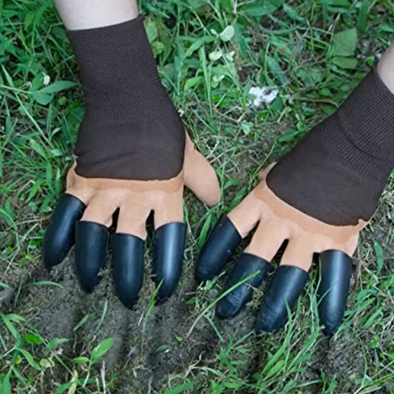 1 paio- Guanti da giardinaggio con artigli Scavo Piantare Guanti protettivi in lattice Durevoli Impermeabili a prova di puntura Permeabili Lavoro domestico