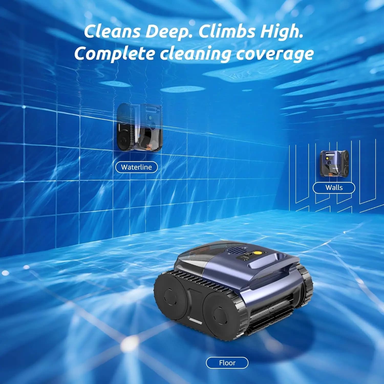 Smart Pool Robot Cleaner Swimming Pool Vacuum Underwater Cleaning Cordless Electric Swimming Pool Vacuum Cleaner