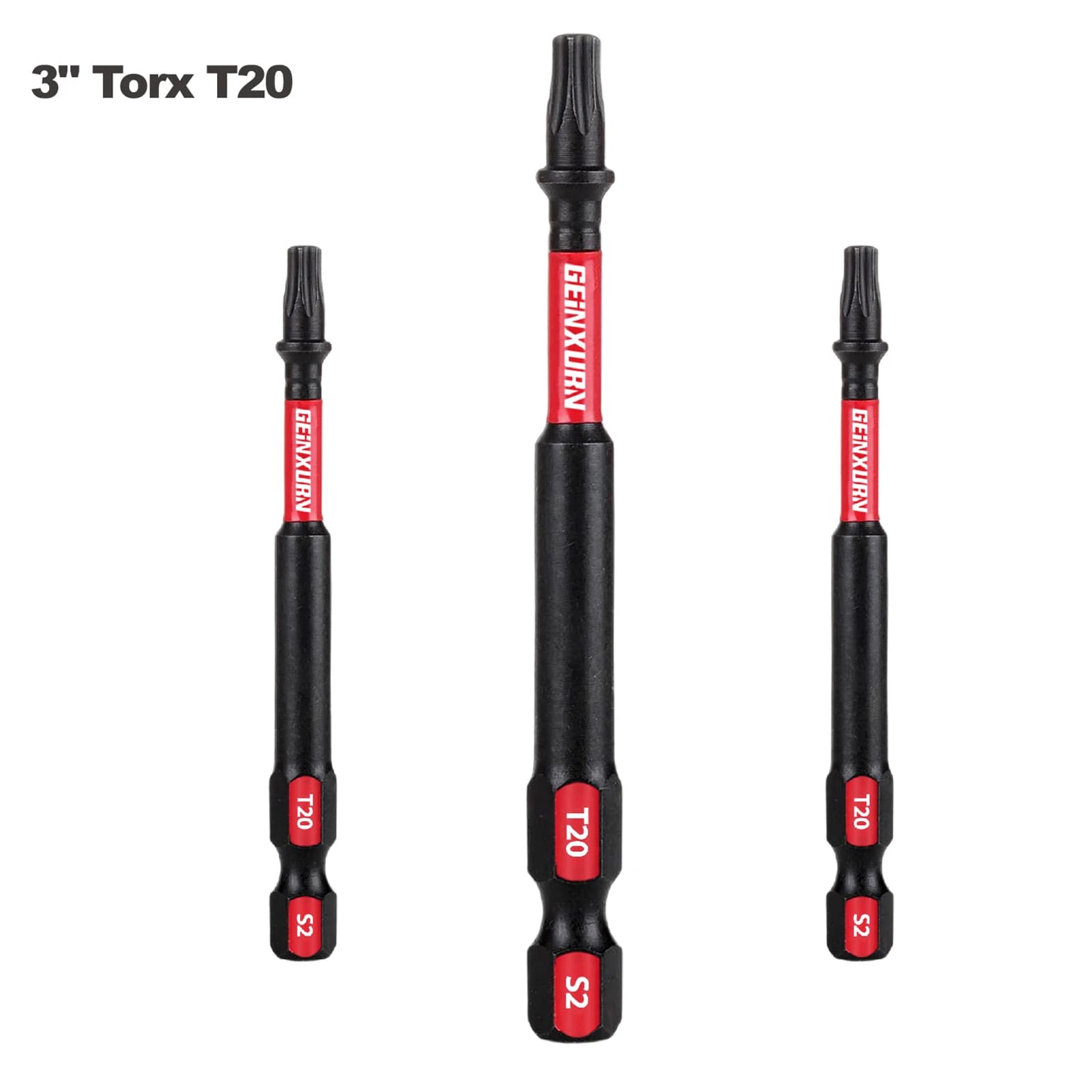 GEINXURN T20 3 pollici. Inserisci punte per driver, magnetiche resistenti e impatto # 20 punte Torx Head Power, set di punte per cacciavite T20 in acciaio legato S2