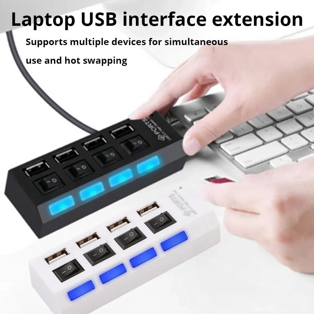 Hub Usb 2.0 a 4 porte One Drag Four Splitter Hub Plug And Play Mini Small Socket Hub /Usb Splitter a 4 porte