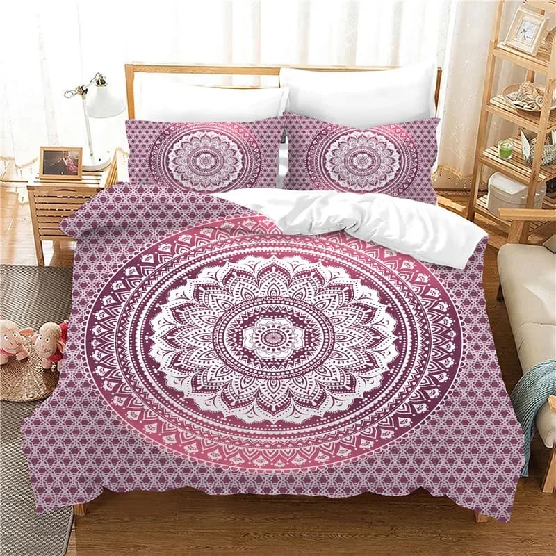 Set copripiumini per tessuti per la casa rossi Set biancheria da letto per matrimonio Boemia 2 pezzi 3 pezzi Set biancheria da letto matrimoniale consolatore Super King 2024