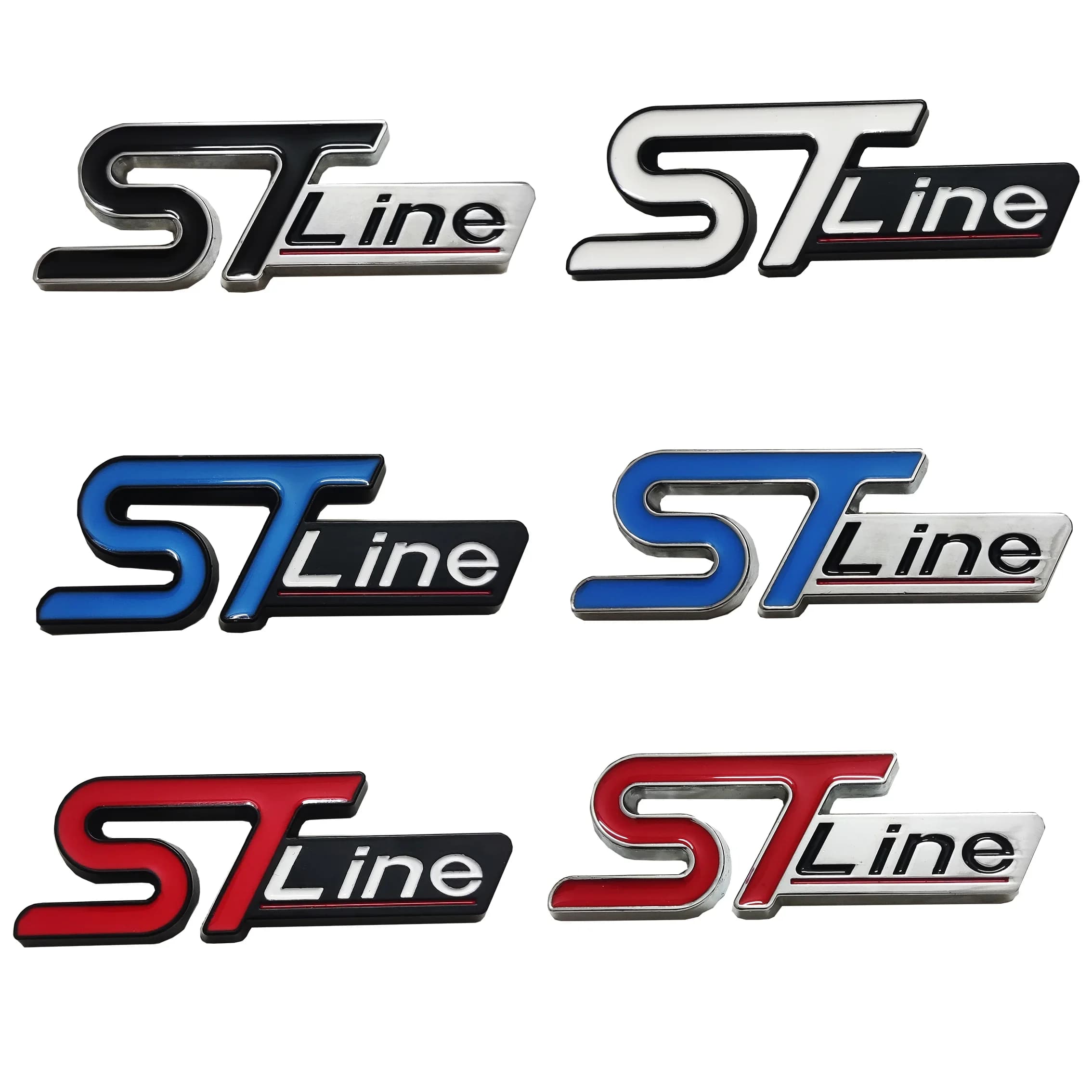 ST-Line Adesivo 3D in metallo Styling Decorazione in rete per griglia per auto e decorazione esterna per parafango per Ford Focus Mondeo Edge Explorer