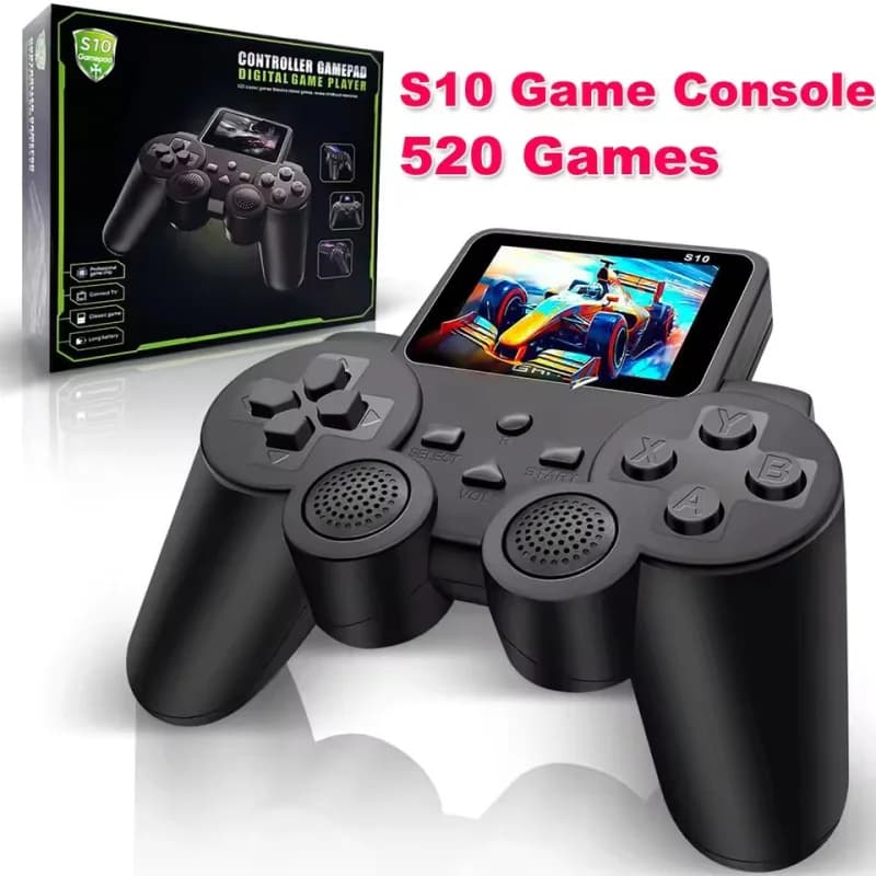 Console di Gioco Portatile Retro S10 - 520 Giochi Classici, Modalità 2 Giocatori, Uscita AV/TV, Mini Console Portatile per Bambini
