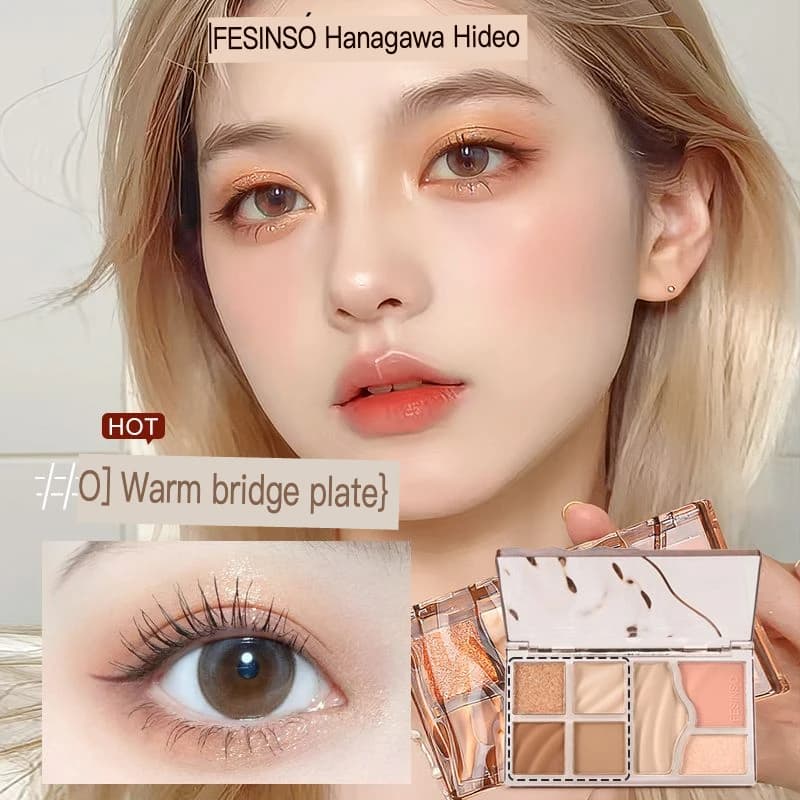 Palette Ombretto, Illuminante, Blush e Contouring, Colori Terra, Palette Ombretto per Trucco Leggero Quotidiano, Palette Contouring 3-in-1