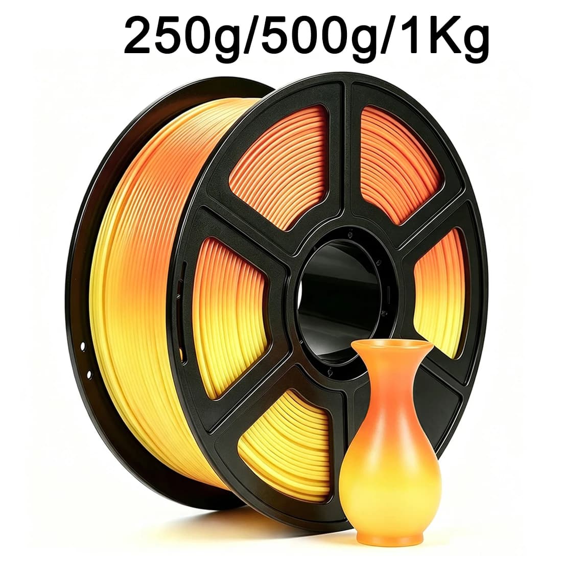 250g 1Kg PLA 3D Printer Filament Orange to Yellow Emperature Turns 1.75mm Temperature Change Orange to Yellow 3D Printer Materia