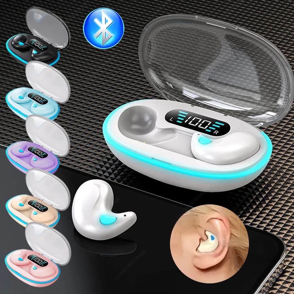 X55 Sleeping Earbuds Wireless Mini Headphones For Work TWS Bluetooth Earphone Stereo Hidden Headsets with Mic HD Call Sport