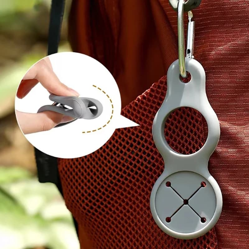 Bollitore sportivo in silicone con fibbia, moschettone da esterno, porta bottiglia d'acqua, gancio per asciugamano, gancio per zaino, campeggio, escursionismo, ciclismo