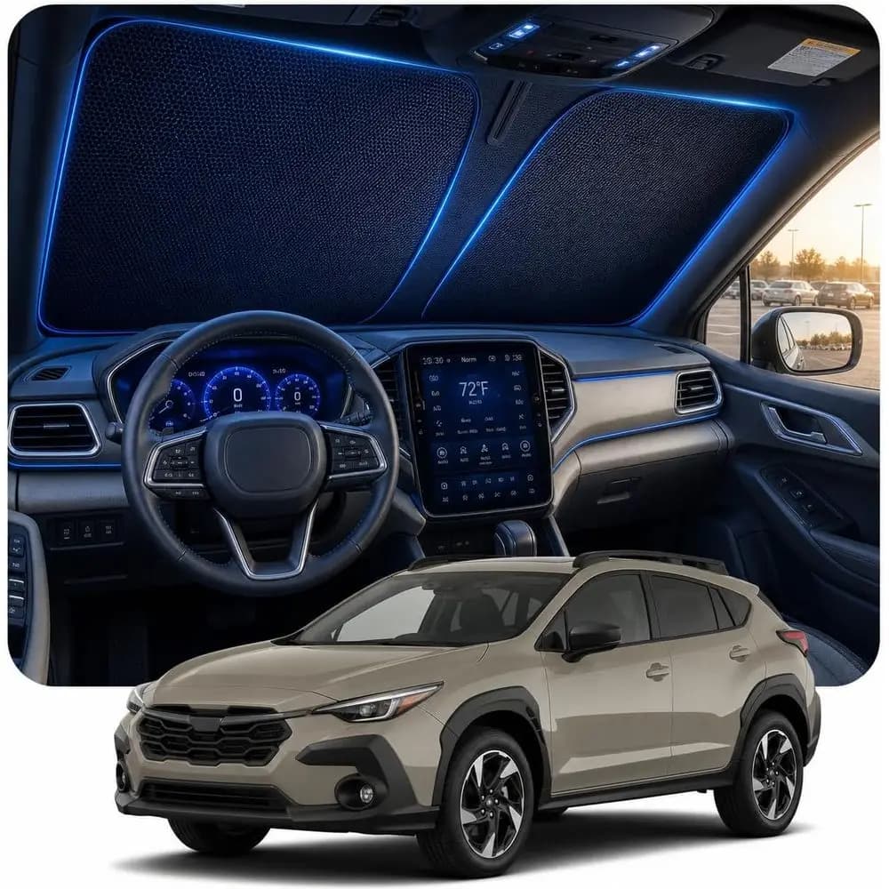 Upgraded Windshield Sun Shade 2018-2025 2026 Cooling Ice-Crystal 100% Sun Block Sunshade Custom