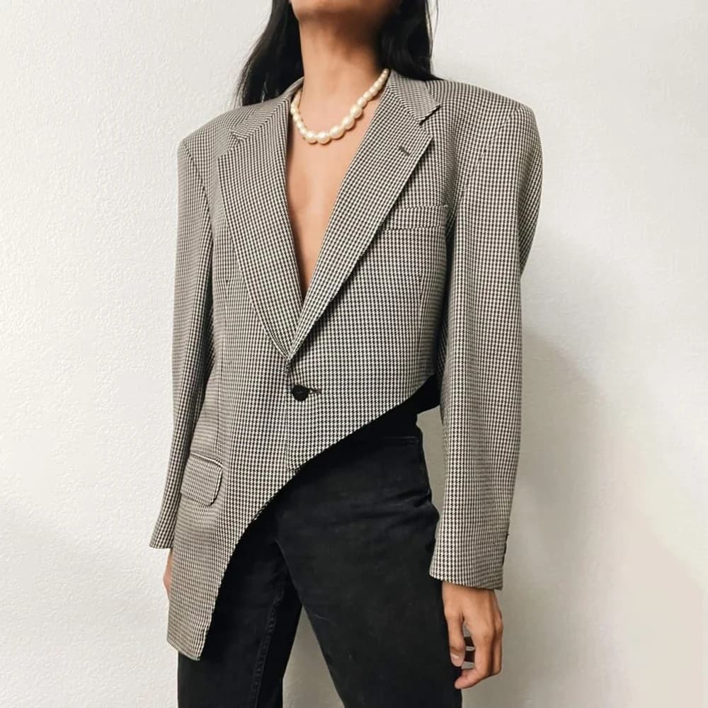 Unique Cut Women's Suits Female Two Pieces Pant Sets Chic Single Button Notch Lapel Blazer Elegant Business Office Lady Costume